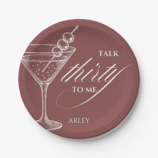Talk thirty to me 30th birthday paper plate
