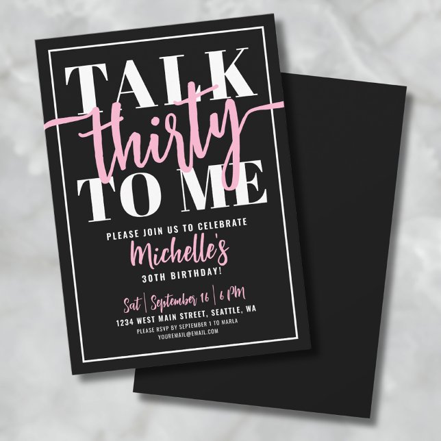 Talk Thirty To Me 30th Birthday Party Invitation (alk Thirty To Me 30th Birthday Party Invitation)