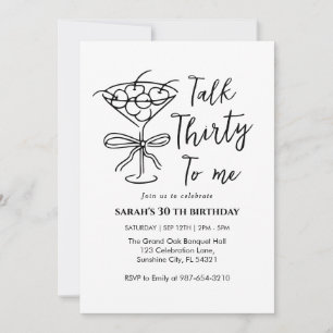 Talk Thirty To Me Birthday girl Party Invitation, Invitation