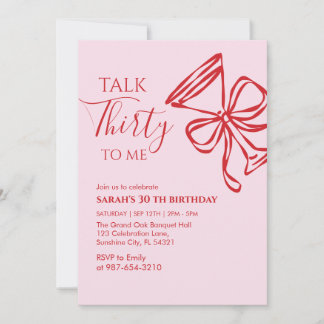 Talk Thirty To Me Birthday girl Party Invitation, Invitation
