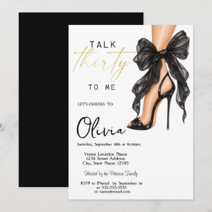 Talk Thirty To Me High Heels Bow 30th Birthday Invitation