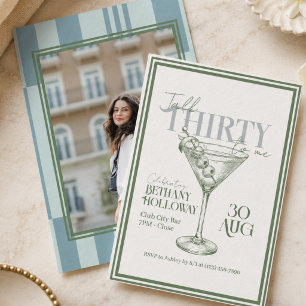 Talk Thirty To Me Martini Cocktail 30th Birthday Invitation
