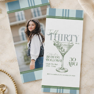 Talk Thirty To Me Martini Cocktail 30th Birthday Invitation
