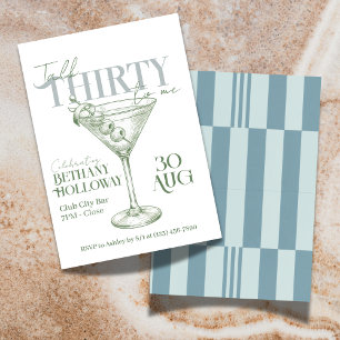 Talk Thirty To Me Martini Cocktail 30th Birthday Invitation