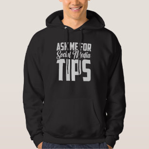 Talk to me about social media tips, humour hoodie