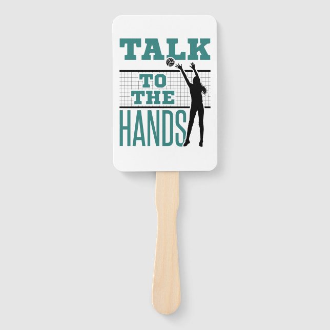 Talk to the Hands Funny Volleyball Middle Blocker Hand Fan (Front)