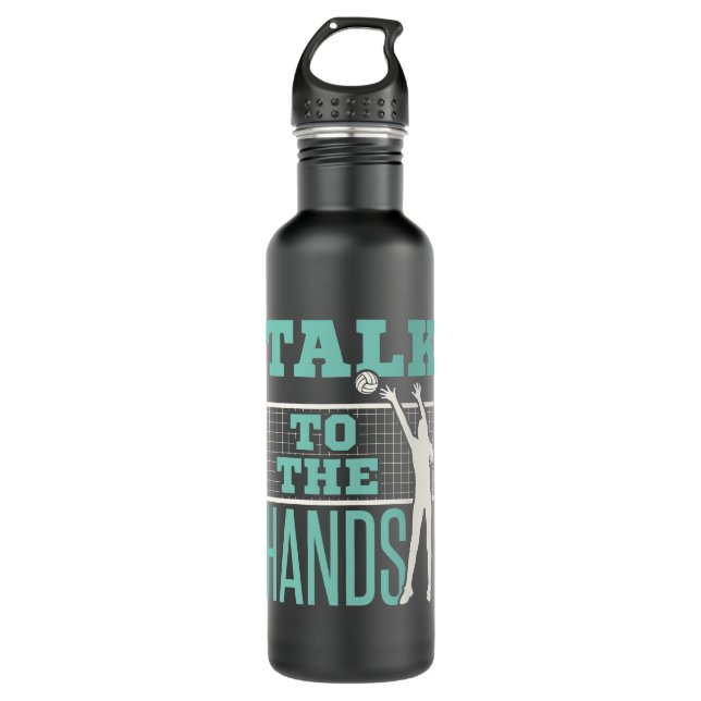 Talk to the Hands Volleyball Player Blocker 710 Ml Water Bottle (Front)
