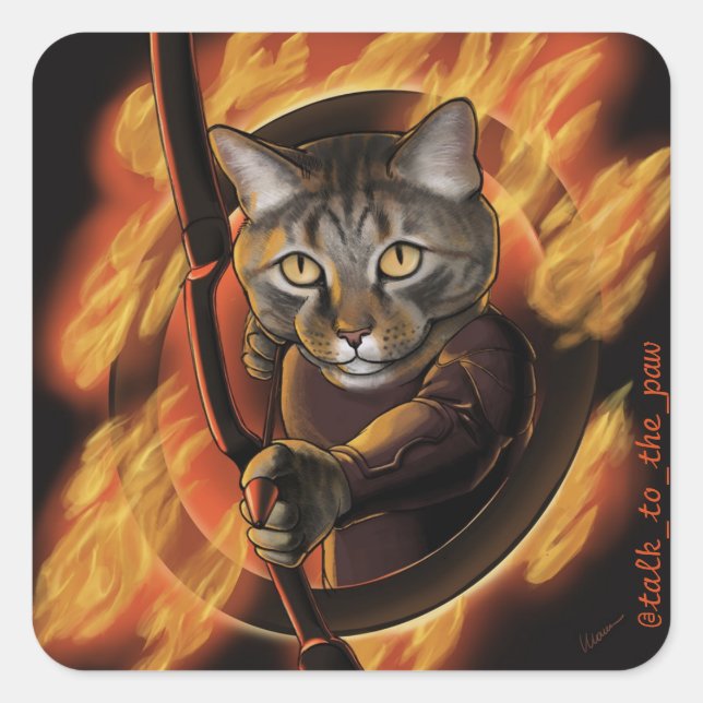 Talk To The Paw Custom Art Stickers (Front)