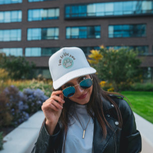 Talk to the paw illustrated minimalistic cat trucker hat