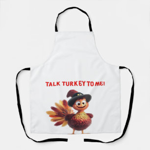 Talk Turkey To Me Funny Thanksgiving Design Classi Apron