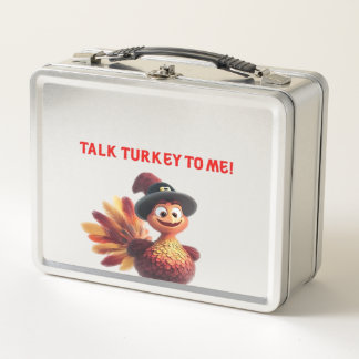 Talk Turkey To Me Funny Thanksgiving Design Classi Metal Lunch Box
