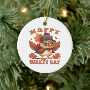 talk turkey to me Thanksgiving Ceramic Tree Decoration