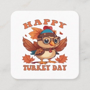 talk turkey to me Thanksgiving Square Business Card
