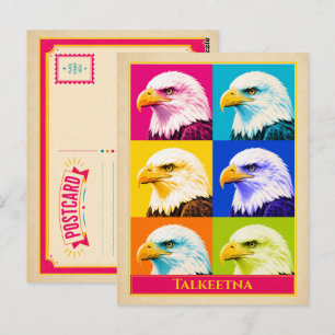 Talkeetna Postcard Alaska Bald Eagle Vintage