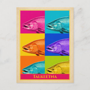 Talkeetna Postcard Alaska Salmon Vintage