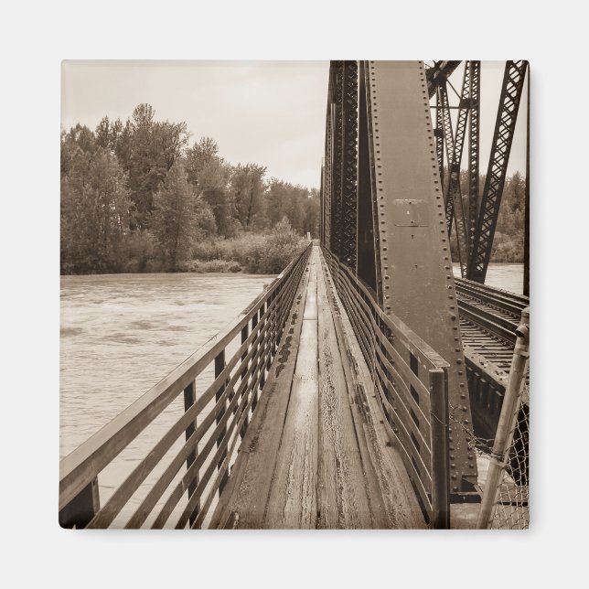 Talkeetna Railroad Bridge Walkway Magnet (Front)