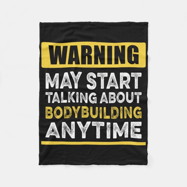 Talking About Bodybuilding Anytime Funny Bodybuild Fleece Blanket (Front)