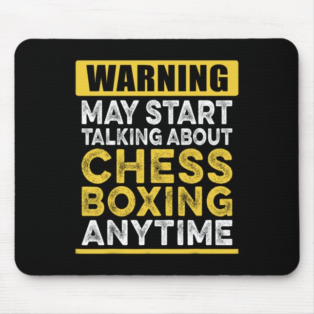 Talking About Chess Boxing Anytime Funny Chessboxe Mouse Mat (Front)