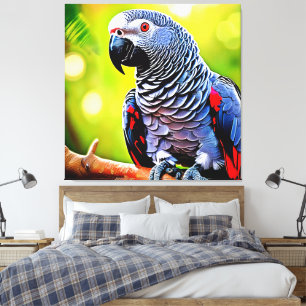 Talking African Grey Parrot Canvas Print