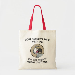 Talking African Grey Parrot Tote Bag