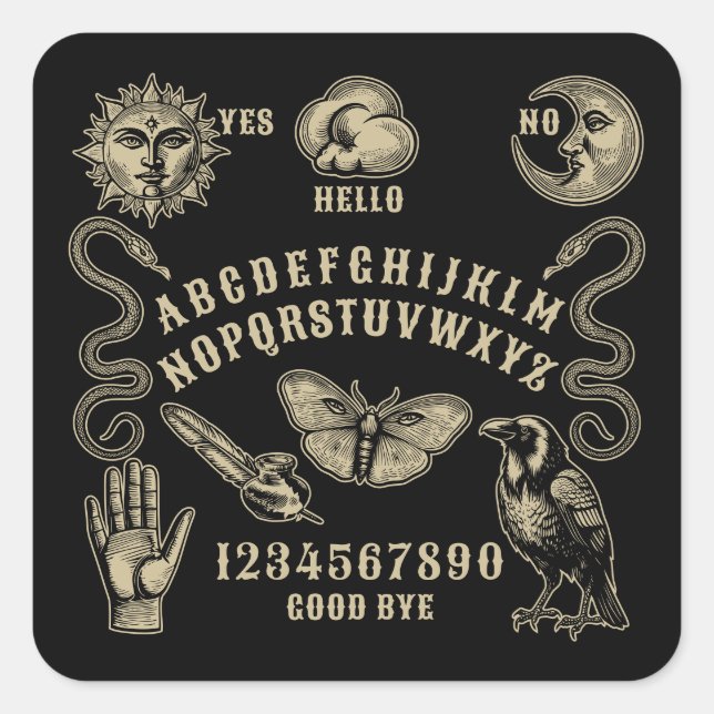Talking Board Spirit Communication Square Sticker (Front)
