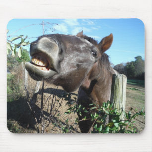 Talking Brown Horse Mouse Mat