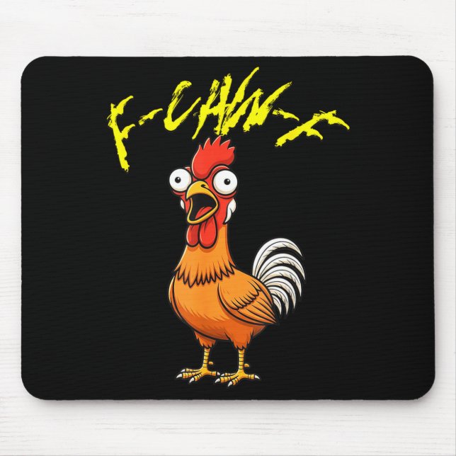 Talking Funny Chicken  Mouse Mat (Front)