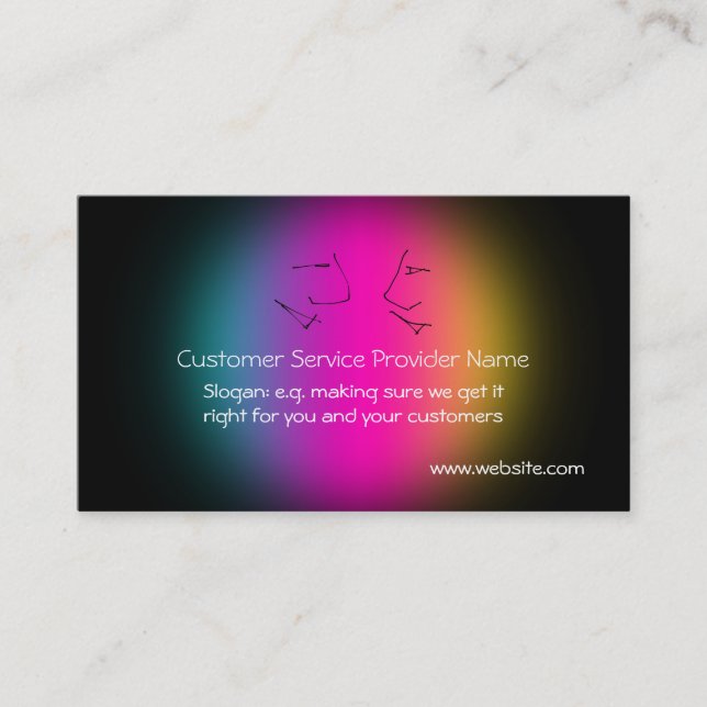 Talking Heads, Customer Service Provider Business Card (Front)