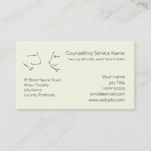 Talking Heads, line-art logo of two heads talking Business Card