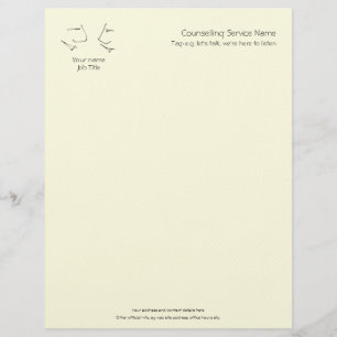 Talking Heads, line-art logo of two heads talking Customised Letterhead