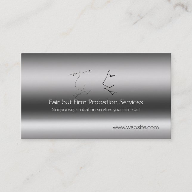 Talking Heads, Probation Services, metallic-effect Business Card (Front)