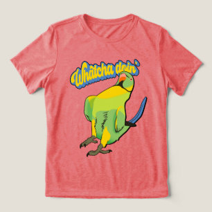 Talking Indian Ringneck Parrot Funky Bird Cool Pet Tri-Blend Shirt