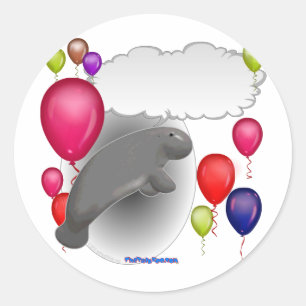 Talking Manatee Party Classic Round Sticker