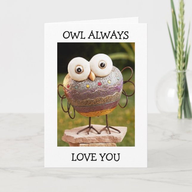 TALKING OWL=OWL ALWAYS LOVE YOU BIRTHDAY WISHES CARD (Front)