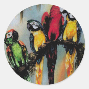 Talking Parrots ~ Stickers Bird Animal Nature