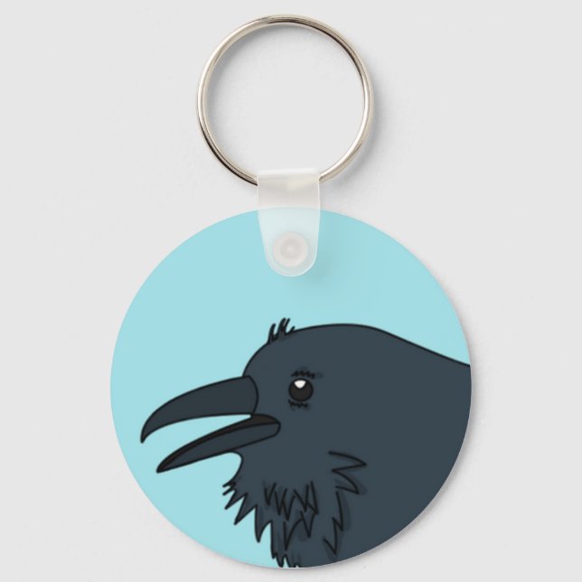 Talking Raven - add your own text Key Ring (Front)