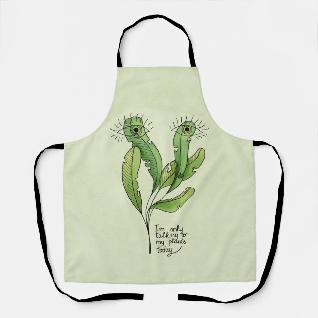 Talking to My Plants - Funny Introvert Gardener Apron (Front)