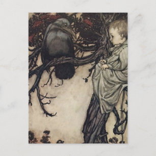 “Talking to the Birds” by Arthur Rackham Postcard