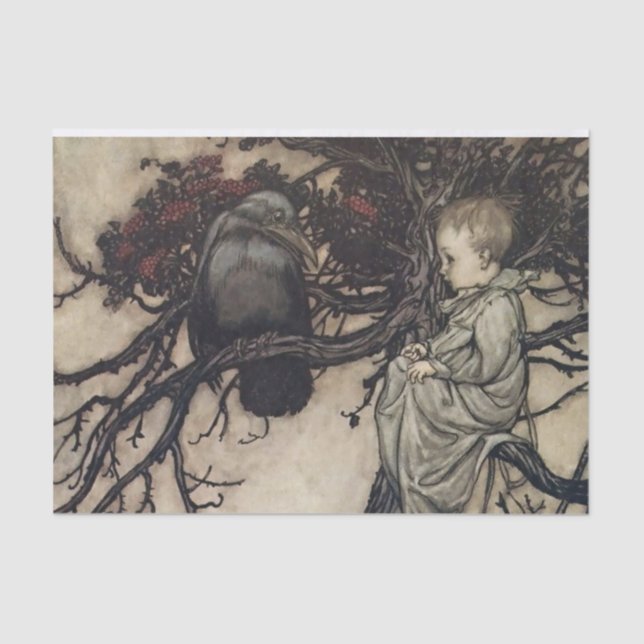 “Talking to the Birds” by Arthur Rackham Tissue Paper (Front)