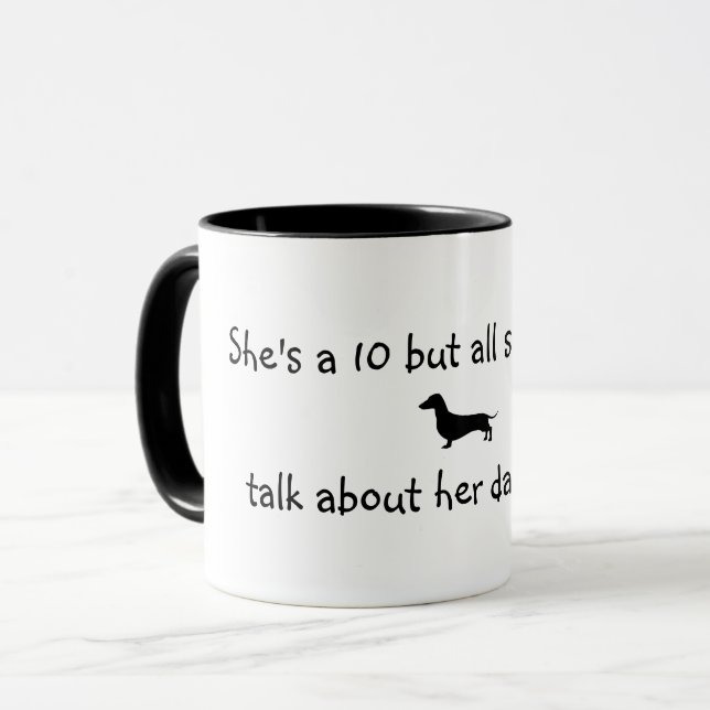 Talks About Her Dachshund Mug (Front Left)