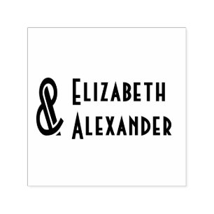 Tall Ampersand #1 Two Names #3 Wedding Couple Self-inking Stamp