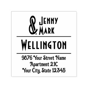 Tall Ampersand #1 Two Shorter Names #3-35 Address Self-inking Stamp