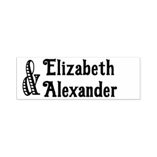 Tall Ampersand #2 Two Names #35 Wedding Couple Self-inking Stamp