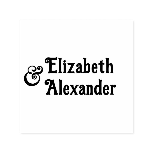 Tall Ampersand #3 Two Names #35 Wedding Couple Self-inking Stamp (Design)