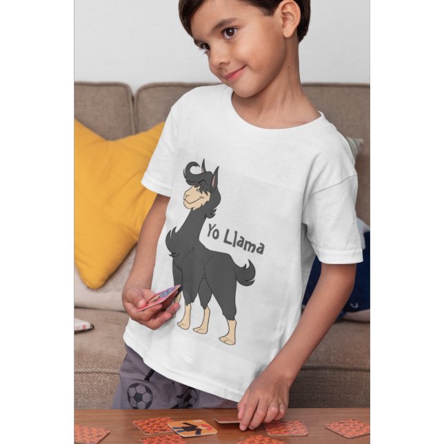 Tall and Majestic Black Hair Llama T-Shirt (Creator Uploaded)