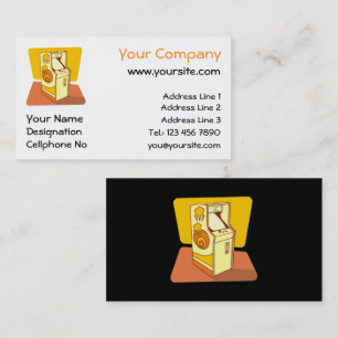 Tall arcade game console business card