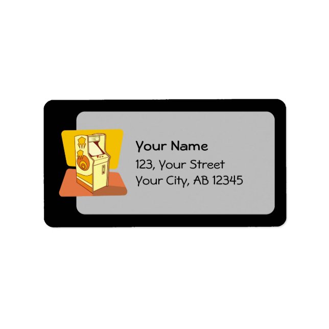 Tall arcade game console label (Front)