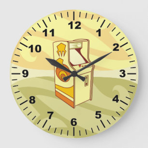 Tall arcade game console large clock