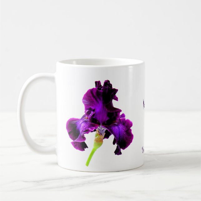 Tall Bearded Iris Coffee Mug (Left)