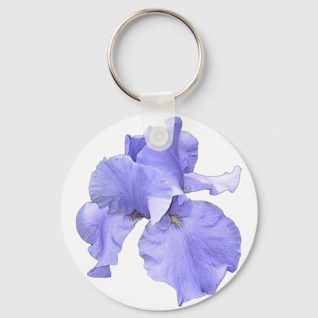 Tall Bearded Purple Iris Key Ring (Front)